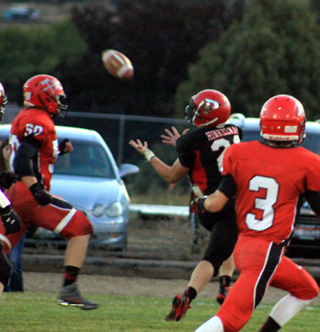 Calvin Hinkelman is about to make a catch.