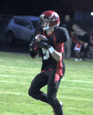 Luke Wemhoff was all alone 35 yards downfield as he made this catch. He turned and took the ball to the end zone to complete a 60 yard scoring play.