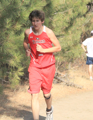 Anthony Karel was running in the top 5 on the uphill portion of the race but his knee gave out on him on the downhill part.