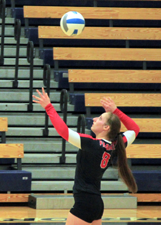 Hailey Danly was on the service line for 22 of Prairies points against Troy.