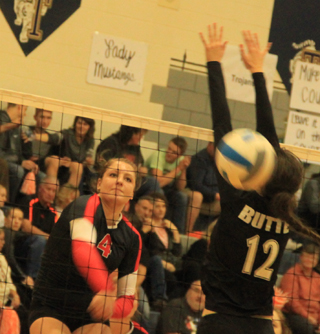 Shayla VonBargen slams one past Butte County's blocker.