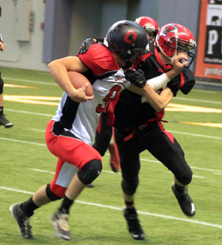 Luke Wemhoff makes a tackle that helped stop a possible Oakley scoring drive.