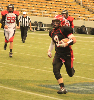 Terran Peery got free around the left side for a 26 yard touchdown run in the second quarter.