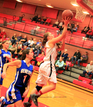 Hailey Danly scores a lay-up against Genesee.