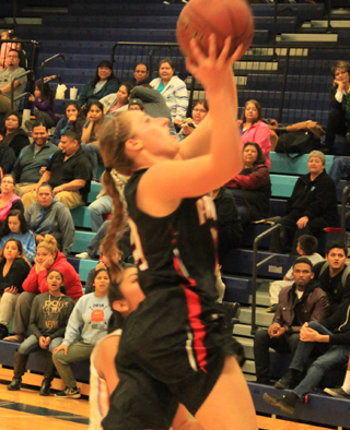 Hailey Danly goes for a lay-up against Lapwai.