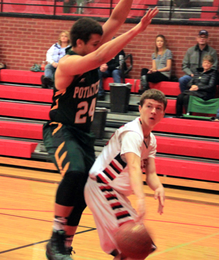 Luke Wemhoff makes a pass against Potlatch.
