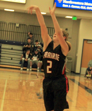 Kylie Tidwells 3-pointer was Prairies only basket of the second quarter.
