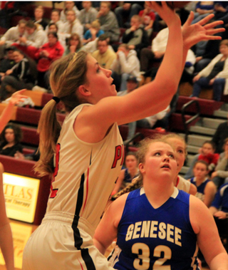 Chaye Uptmor scores against Genesee.