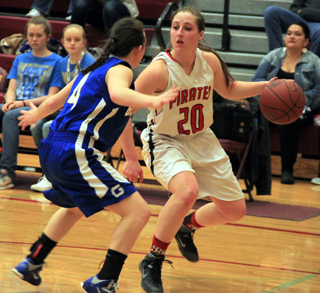Hailey Danly handles the ball in the Genesee game.