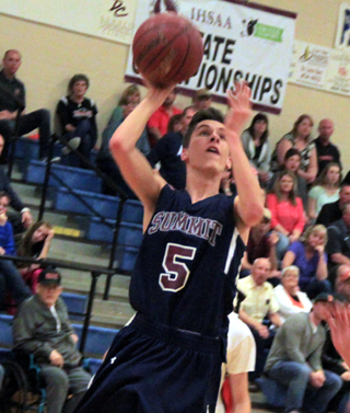 Dean Stubbers shoots against Kendrick at State.