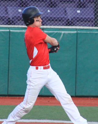 Brandon Anderson has just connected for what turned out to be a 2-run single in the first inning against Wilder on Saturday.