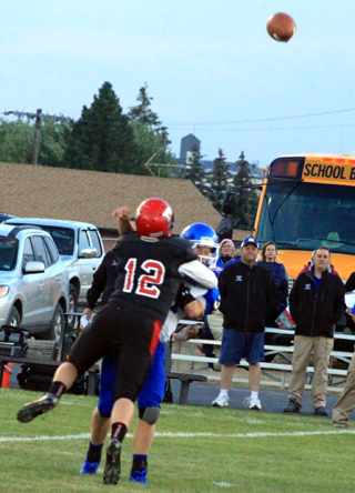 Spencer Schumacher forced a bad pass and just missed getting a sack in the first quarter.