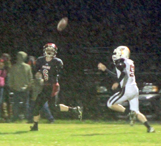 Luke Wemhoff is about to catch the pass that led to the go-ahead touchdown on the first play of the fourth quarter.