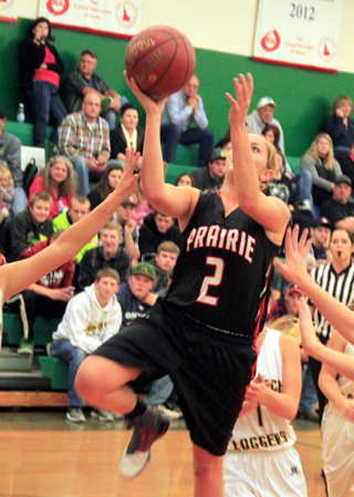 Kylie Tidwell shoots a layup at Potlatch.