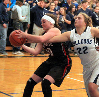 Sydney Bruner grabs a rebound in the Grangeville game and appears to get fouled.