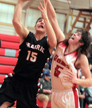 Todd Ott scores a lay-up at C.V.