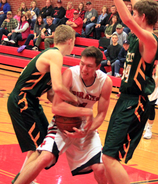 Patrick Chmelik battles for the ball against Potlatch.