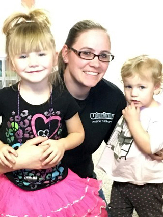 Jessica Meyers with her children.