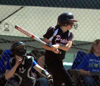 Kodie Tidwell watches the ball head for the grass in left center on what turned out to be the game-winning hit against Notus.