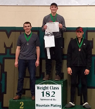 Jace Perrin, left, on the podium after finishing second at St. Maries. Photo submitted by Pat McWilliams.