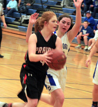 Josie Peery goes to the hoop for 2 of her 21 points at Genesee.