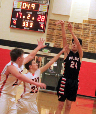Devin Ross sinks his fourth 3-pointer of the second quarter just before halftime.