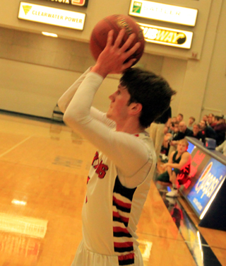 A first half 3-point shot by Hunter Chaffee. He had a couple of huge 3s in the fourth quarter to help Prairie overcome an 8 point deficit.