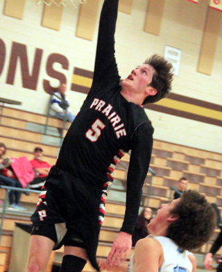 Hunter Chaffee scores a lay-up against Riverstone.