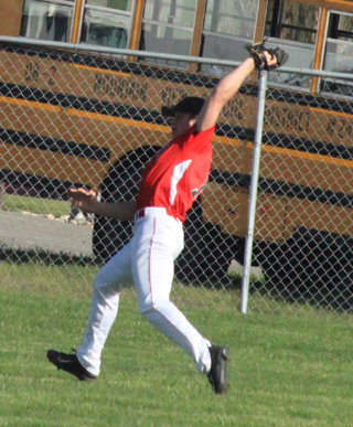 Owen Anderson almost overran the ball but reached back to make a catch against C.V.