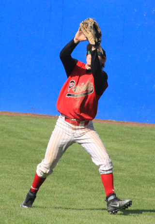 Michael Schwartz makes a catch in the right field against Genesee.