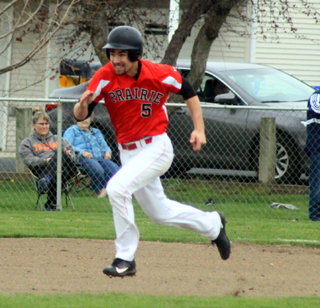 Tate Berdoy steals second against Troy. He eventually scored the first run of the game.