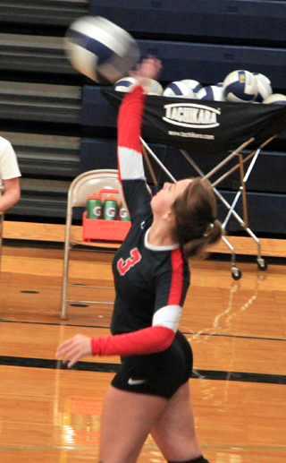 Brooklyn Riener serves at Grangeville