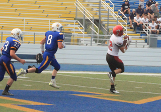 Cole Martin got behind the defense on a post pattern and went 80 yards with a pass reception on Prairie's first play of the second half.