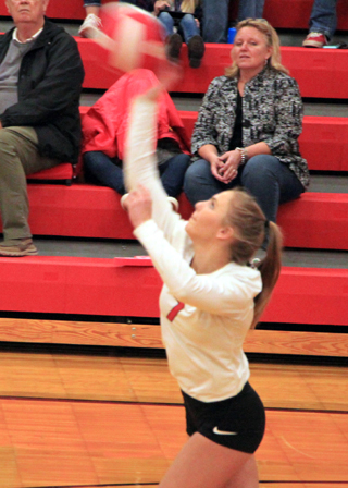 Sierra McWilliams serves at C.V.