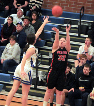 India Peery hits one of her back to back 3-pointers during the second quarter at Genesee.