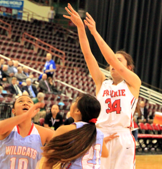 Ciara Chaffee shoots the ball against Lapwai in the championship game.