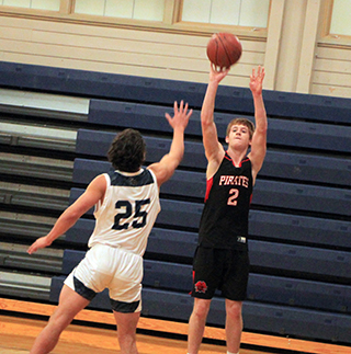 Cole Schlader puts up a 3-pointer at Grangeville where he scored 29 points.