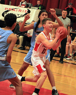 Tyler Wemhoff gets through the defense for a shot against Lapwai.