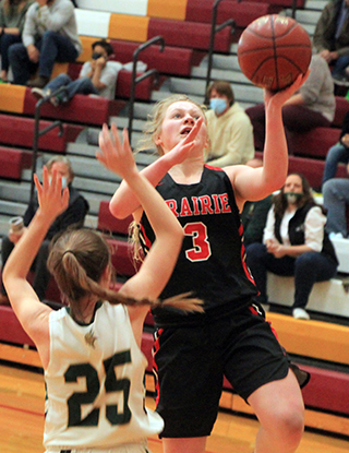 Kristin Wemhoff goes for a lay-up against Rimrock at State.