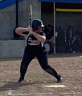 Amelia Uhlenkott is ready to hit during District at Genesee. Photo byu Tabitha Key.