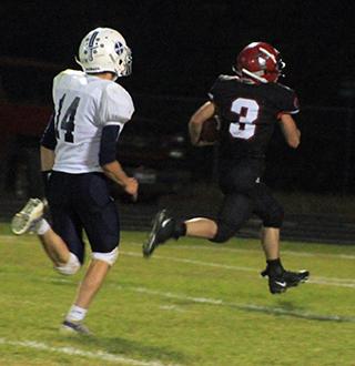 Ravin Cronan scored Prairie’s final touchdown of the night on a 55 yard run in the fourth quarter.