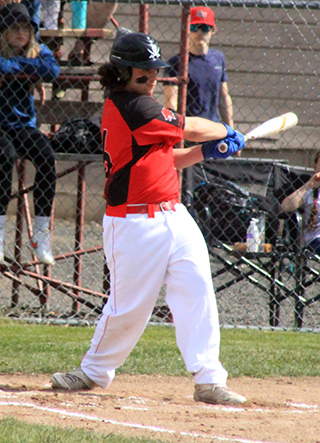 Eli Hinds hit the first pitch he saw this season for a double against C.V. at the Southfork Slugfest.