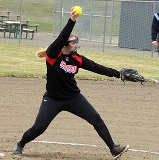 Mackenzie Key pitched the bulk of the two games against Genesee, picking up a pair of wins.