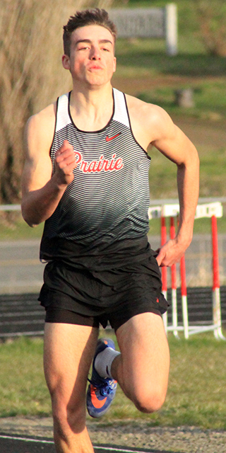 Zach Rambo won the 200 at the Prairie Meet Monday.