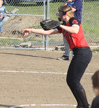 Mackenzie Key pitched both games against Lapwai last Wednesday, allowing 3 runs and 6 hits total over 7 innings of pitching.