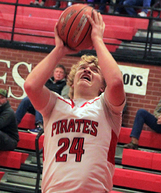 Noah Behler puts up a shot against Kamiah.